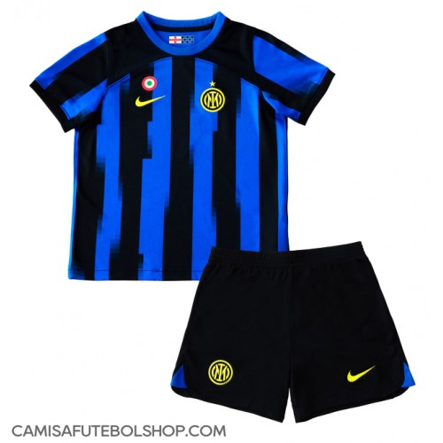 Camisa de time de futebol Inter Milan Replicas 1º Equipamento Infantil 2023-24 Manga Curta (+ Calças curtas)